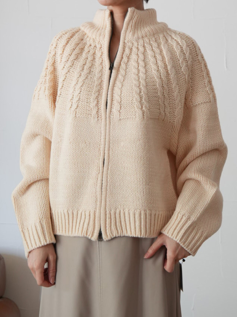 【SALE】256s. CLOCHE クロシェ / ニットブルゾン(off/gray/black)  (552-85583)