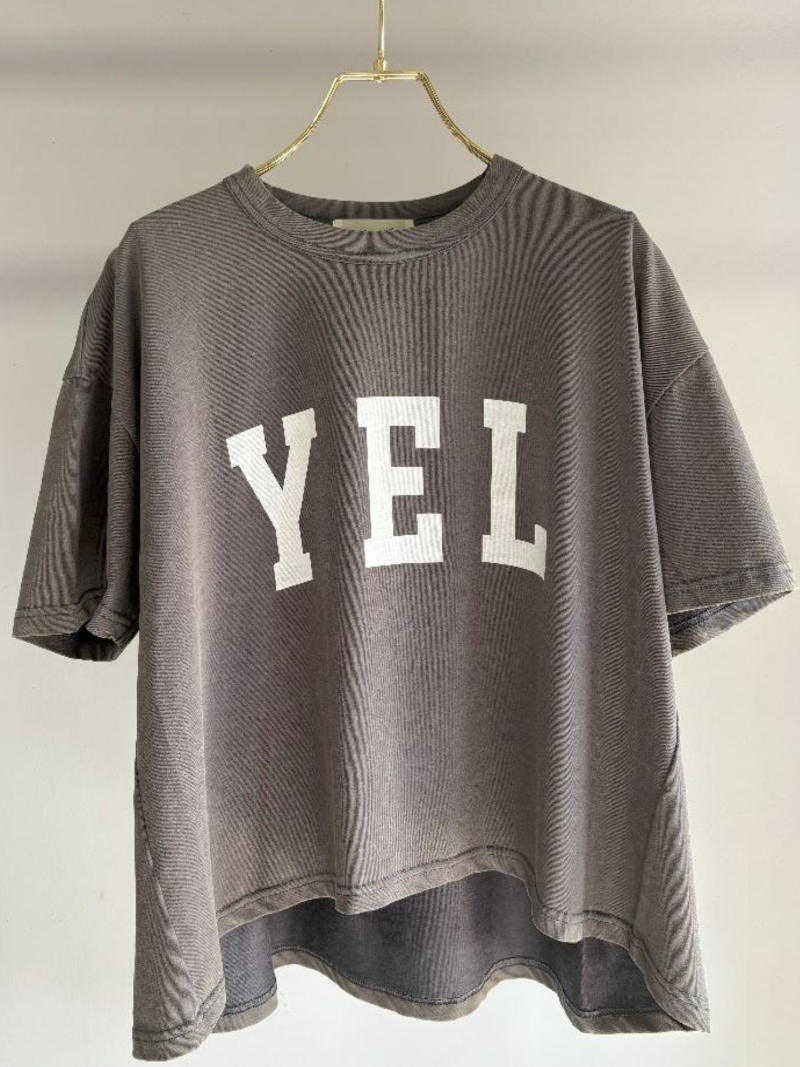 【3月入荷次第お届けのご予約】373.　MARGAUX VINTAGE / マルゴー  YEL Tシャツ(パウダー加工)(white/gray/charcoal/black)（MG CP-26033-S）