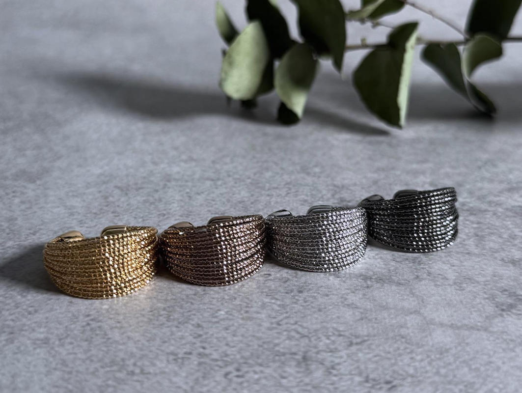 307. ayane /アヤン -charmaer- グリッターレイヤーリング(ピンクゴールド、ゴールド、シルバー、ブラックチタニウム)(275850)