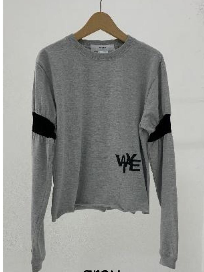316. WYTE / ワイト Cotton Rib Switch Long Sleeve T-shirt 長袖Tシャツ(gray)  (11-40010)