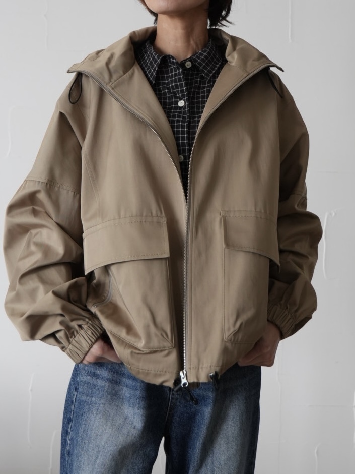 361. passione パシオーネ　ドロスト付きブルゾン(カーキ/ブラック) 16418