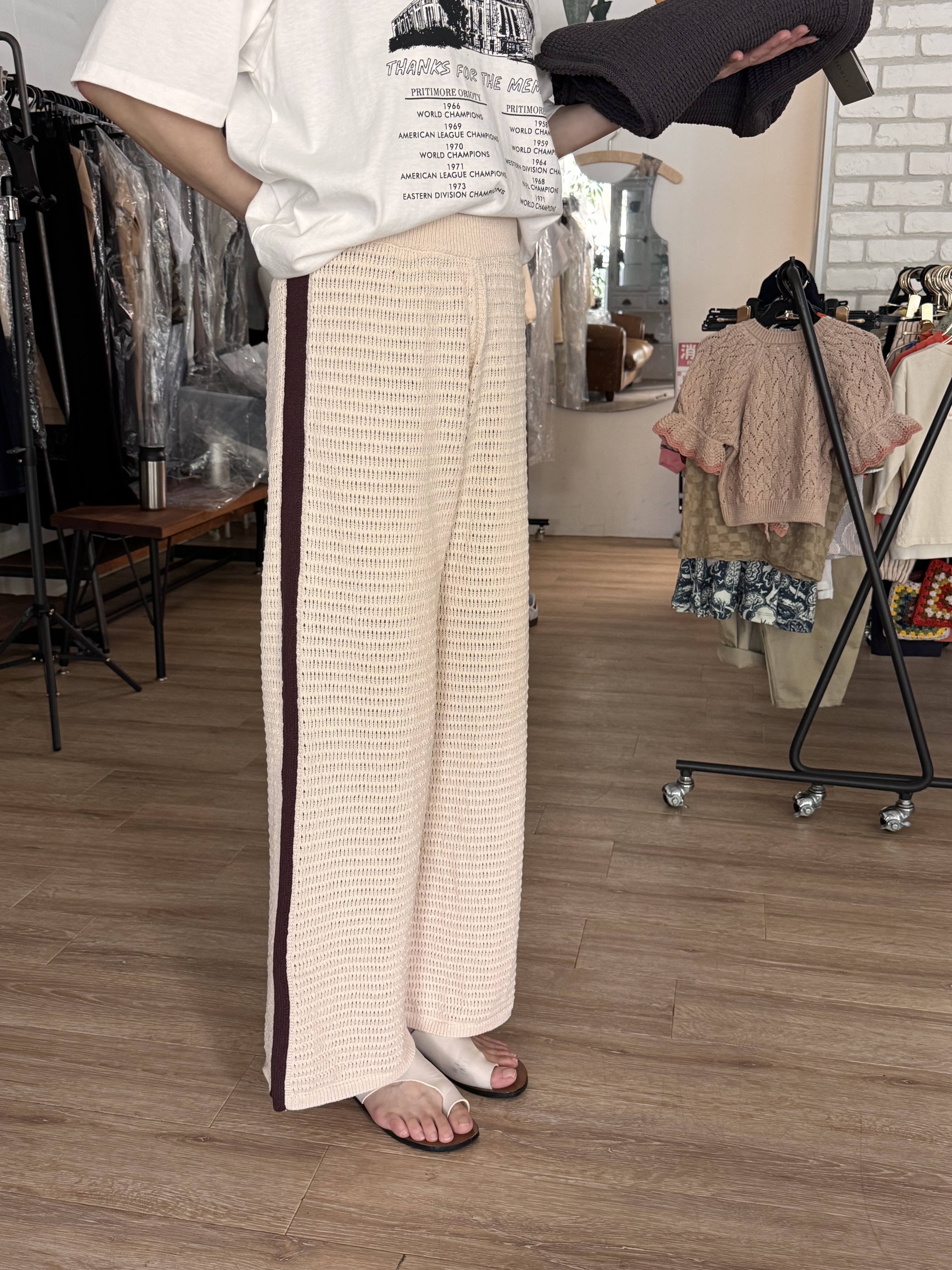 PRIORITY/ プライオリティ ニットパンツ(ペチコート付)/オフ白色（P52110KR）