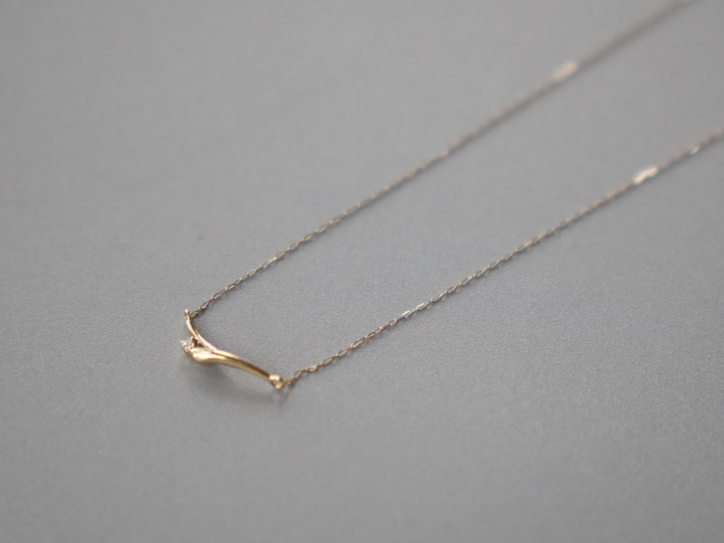 1012.　K18  ダイヤモンド ネックレス  40cm