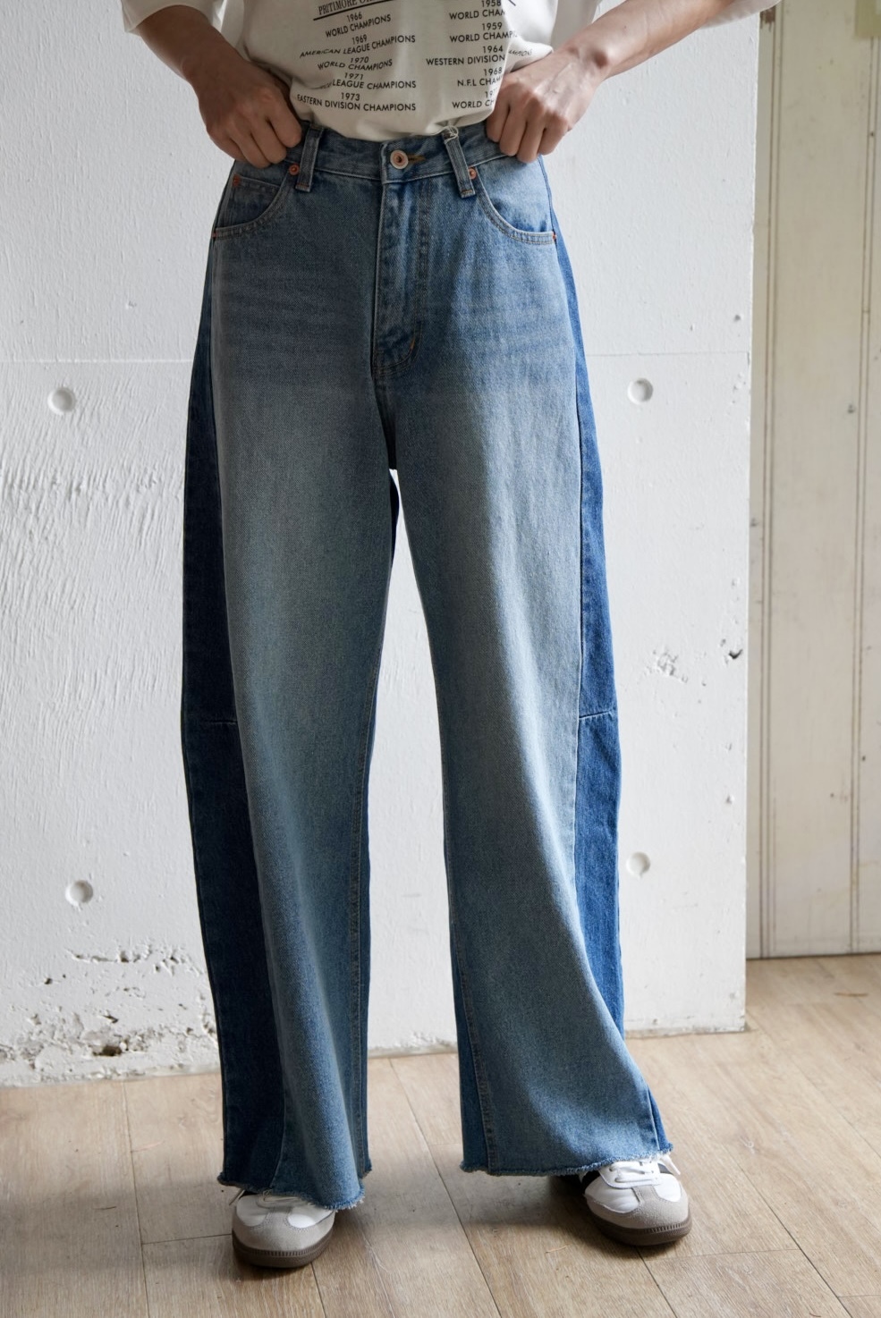 L'ours Polaire et Bleu(ルスポレイル&ブルー)  ツートンカーブデニム(25316064)