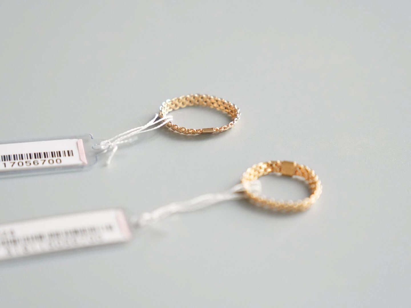 1003.　K18  3連リング 15号