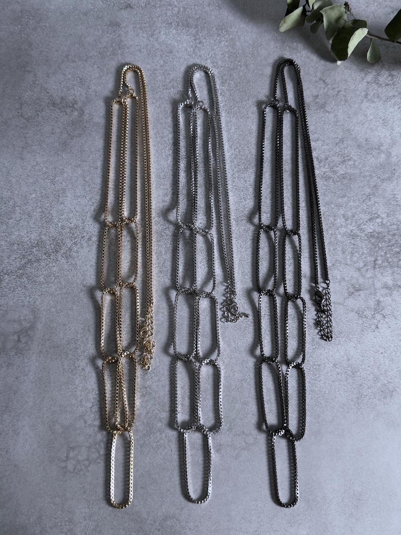 297. ayane /アヤン -charmaer- ロングチェーンネックレス(ゴールド、シルバー、ブラックチタニウム)(275821)