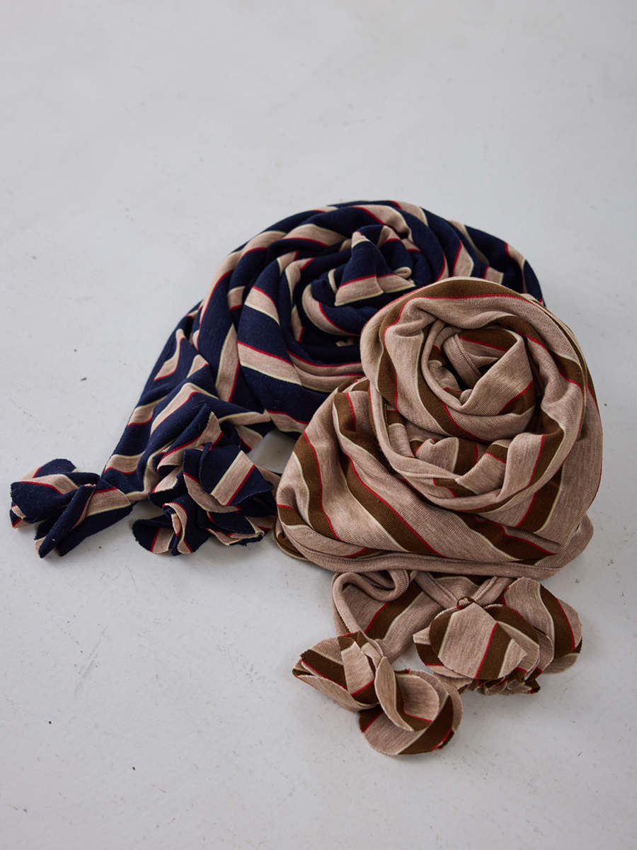 454.YENN / イエン　STRIPE JERSEY SCARF(ベージュ、ベイビー)　Y262-01048