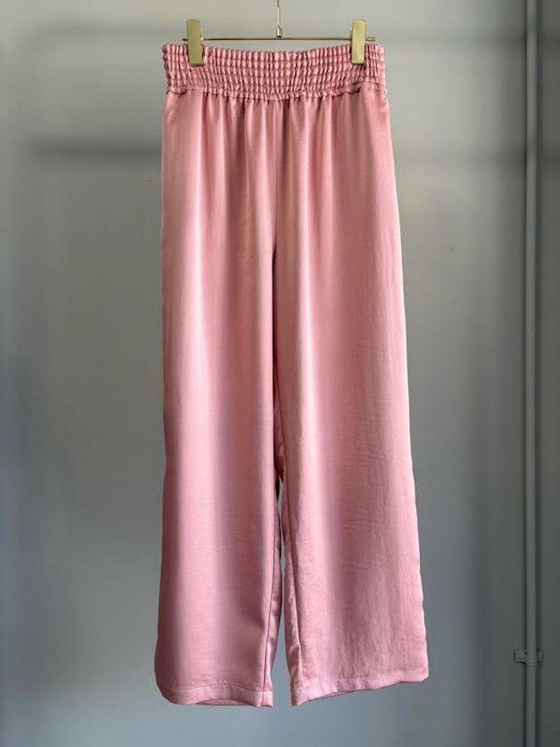 【8月入荷次第お届けのご予約】525.MARGAUX VINTAGE / マルゴー　ウエストゴムサテンパンツ(ライトベージュ/ピンク/ブラック)　MG PT-26098-A