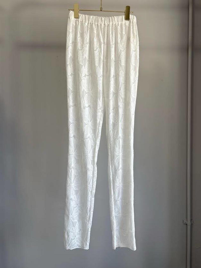 【7月入荷次第お届けのご予約】529.MARGAUX VINTAGE / マルゴー　レースレギンスパンツ(ホワイト/ブラック)　MG PT-26102-A