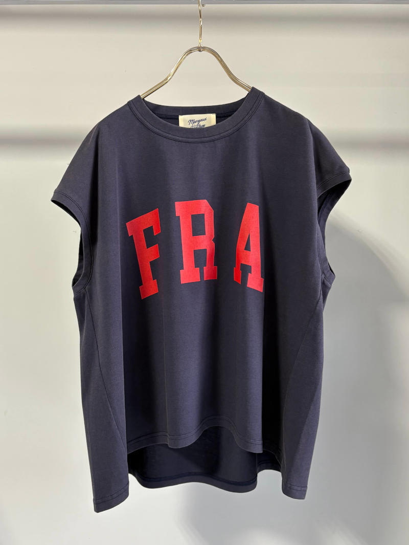 448.MARGAUX VINTAGE / マルゴー　FRA ノースリーブロゴT(ホワイト/ネイビー/ブラック)　MG CT-26073-S