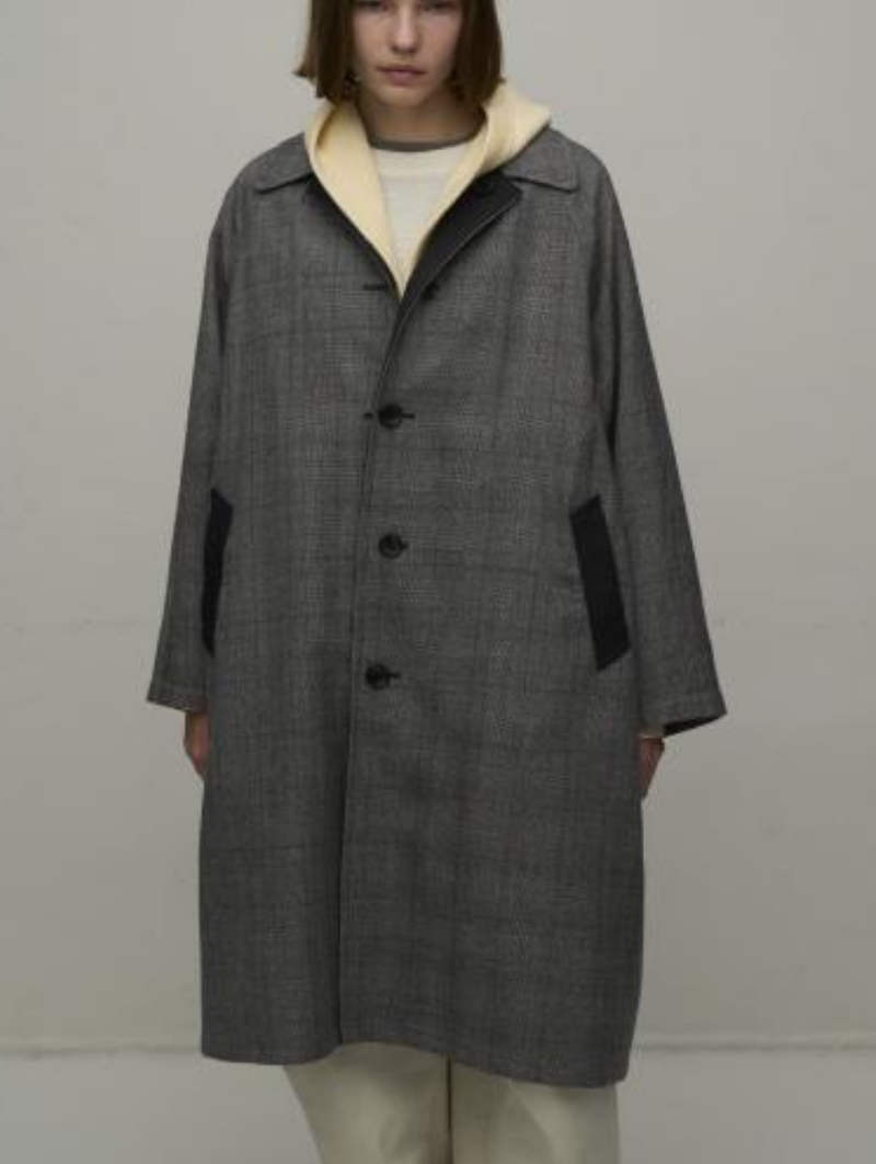 【8月入荷次第お届けのご予約】477. WYTE / ワイト △ LINE Reversible CT リバーシブルコート (ブラウンCK/グレーCK)  (12-10720)