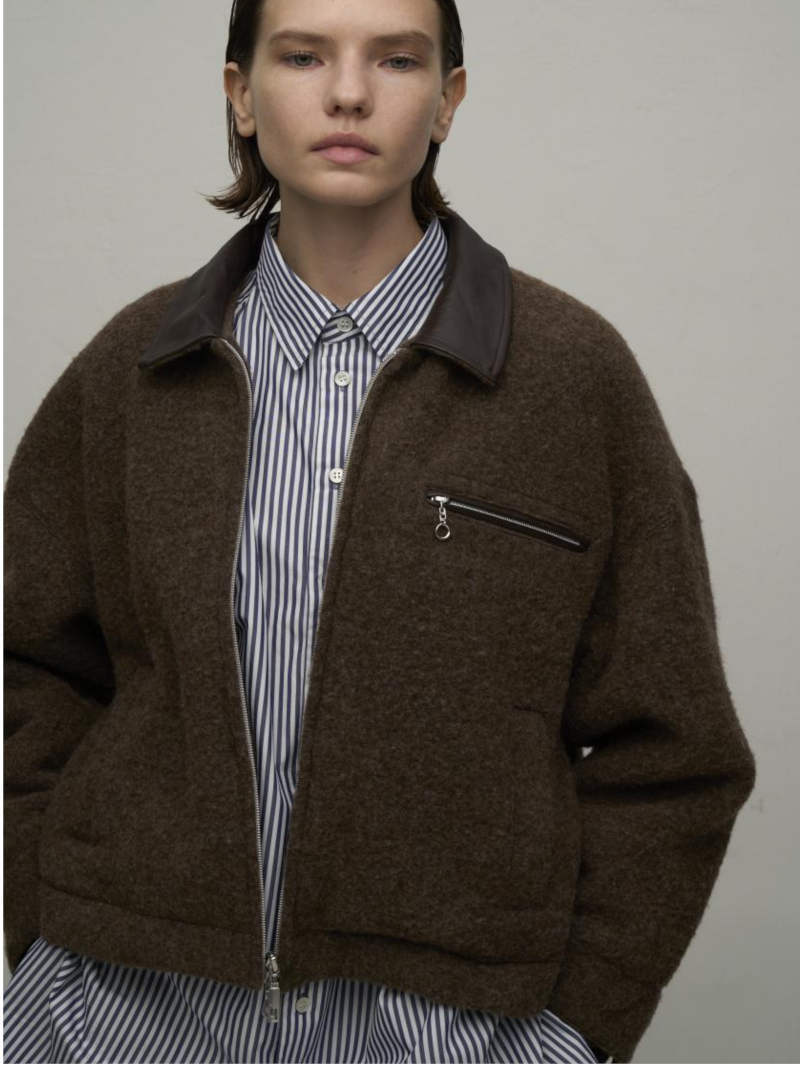 【9月入荷次第お届けのご予約】480. WYTE / ワイト Napping Wool Ω LINE Detroit JK ウールジャケット (ブラウン/グレー)  (12-10920)