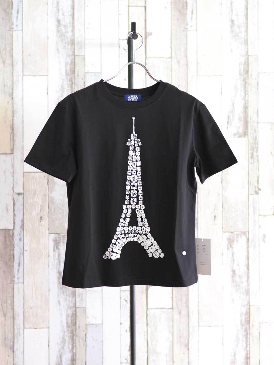 【7月上旬入荷予定】L'ours Polaire et Bleu(ルスポレイル&ブルー) ビジュー付PARIS T 26319204