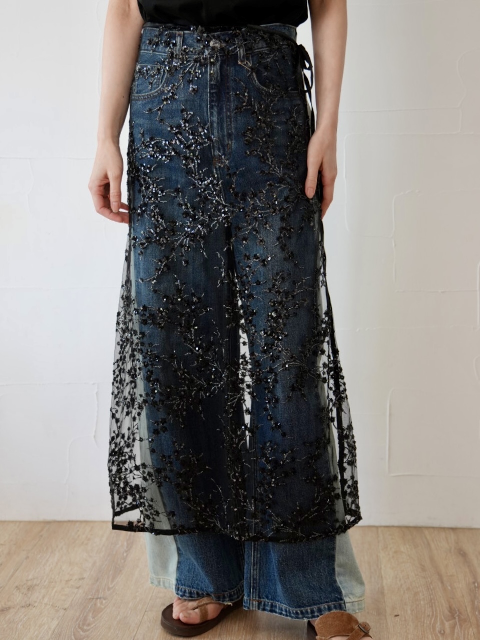 【SALE】212  cafune /カフネ /ラップスカート（No.535624）black