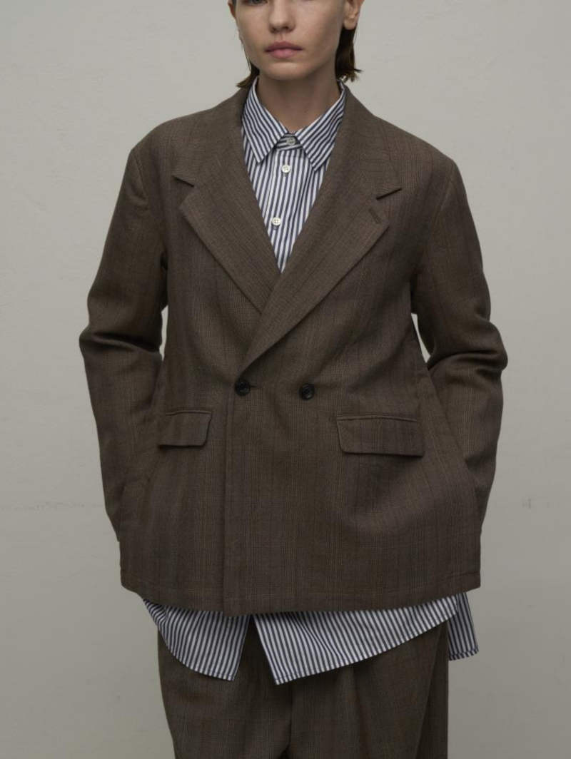 【8月入荷次第お届けのご予約】478. WYTE / ワイト Check Wool Σ LINE Double-JK ウールジャケット (ブラウンCK/グレーCK)  (12-10721)