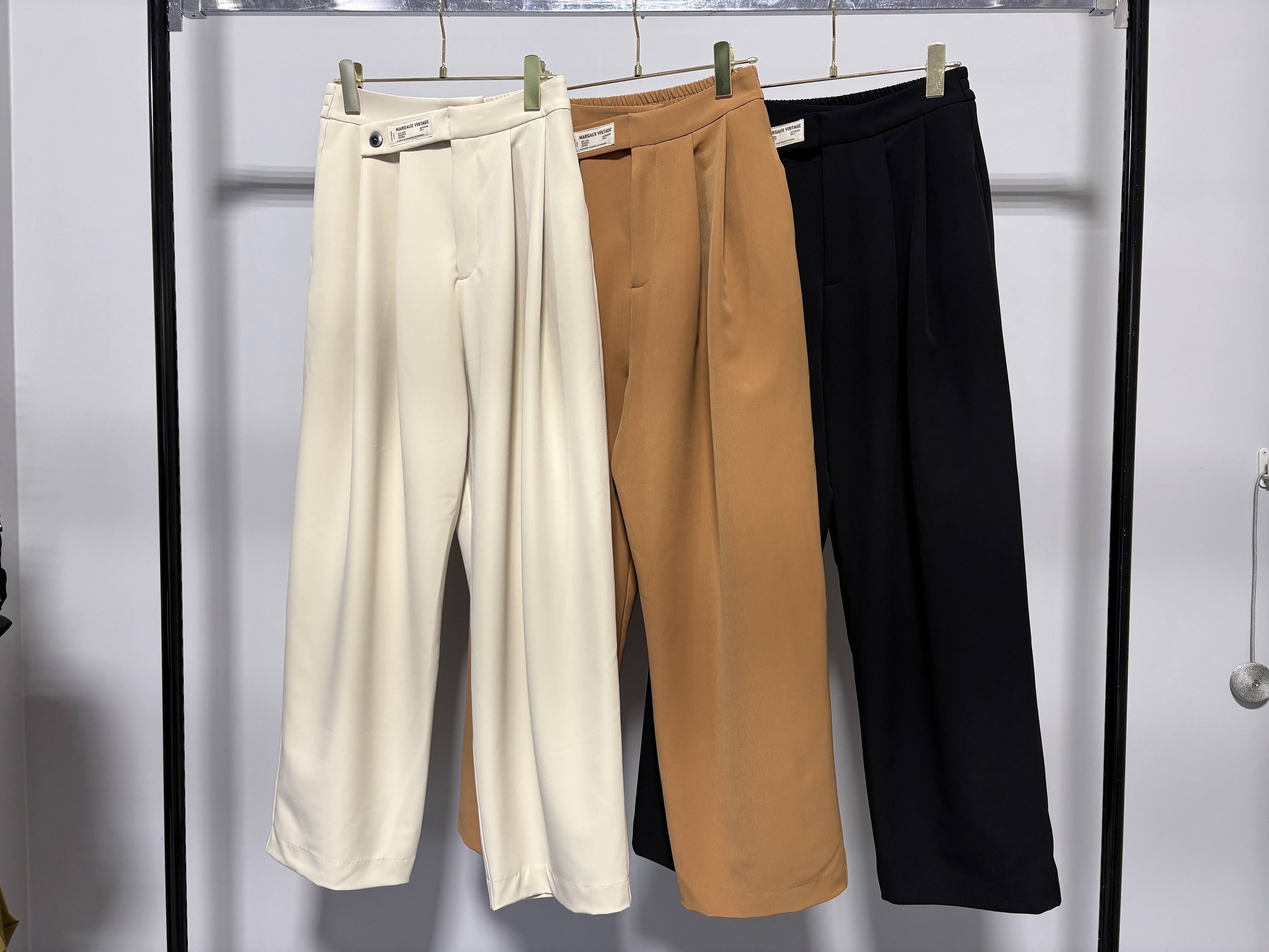 【9/上旬〜下旬入荷次第お届けのご予約】 MARGAUX VINTAGE/マルゴーヴィンテージ ウエストデザインタックパンツ