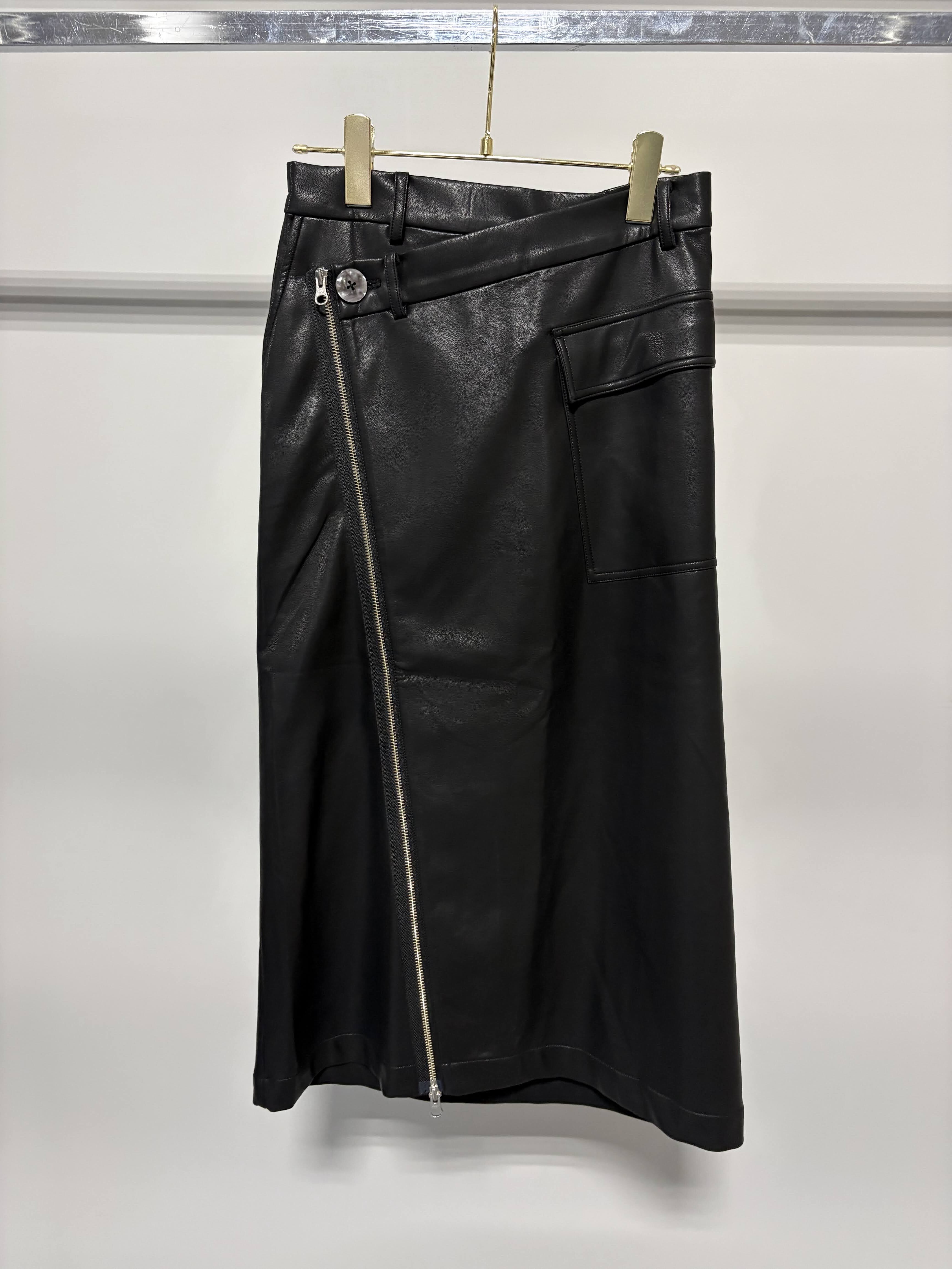 【10/上旬〜下旬入荷次第お届けのご予約】 MARGAUX VINTAGE/マルゴーヴィンテージ レザーラップスカート