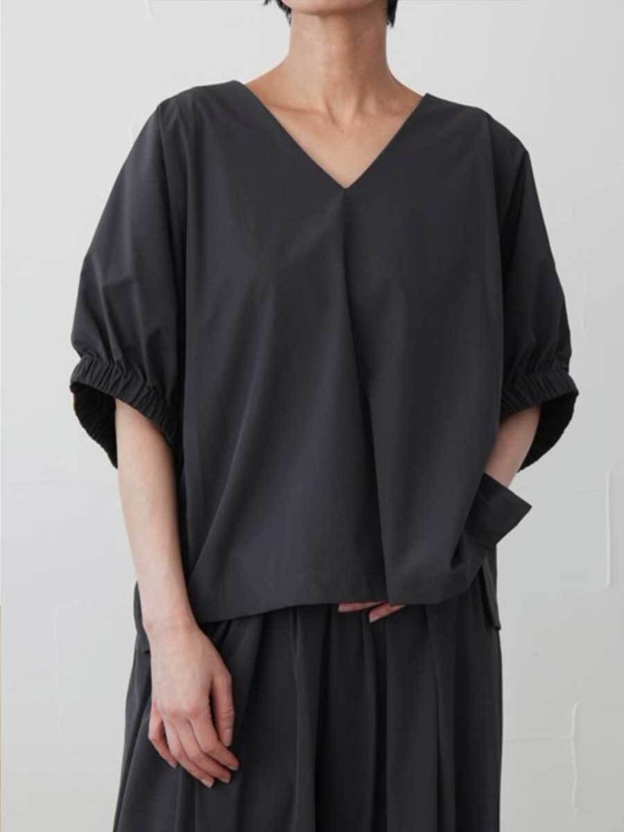 【SALE】464. CLOCHE クロシェ / ナイロンPUトップス(チャコール/ブラウン/ブラック)  (652-85596)