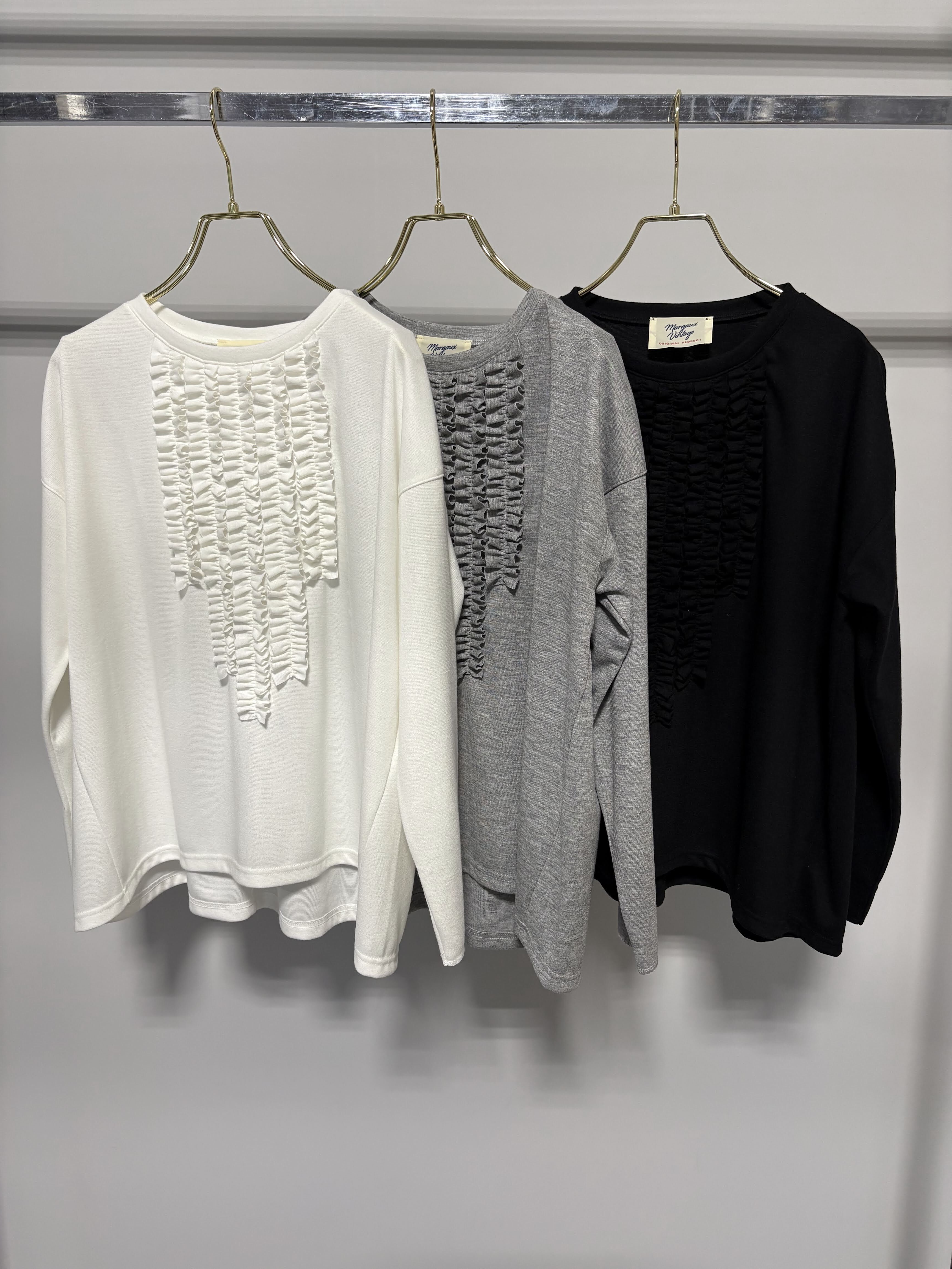 【9/上旬〜下旬入荷次第お届けのご予約】 MARGAUX VINTAGE/マルゴーヴィンテージ フリルトップス