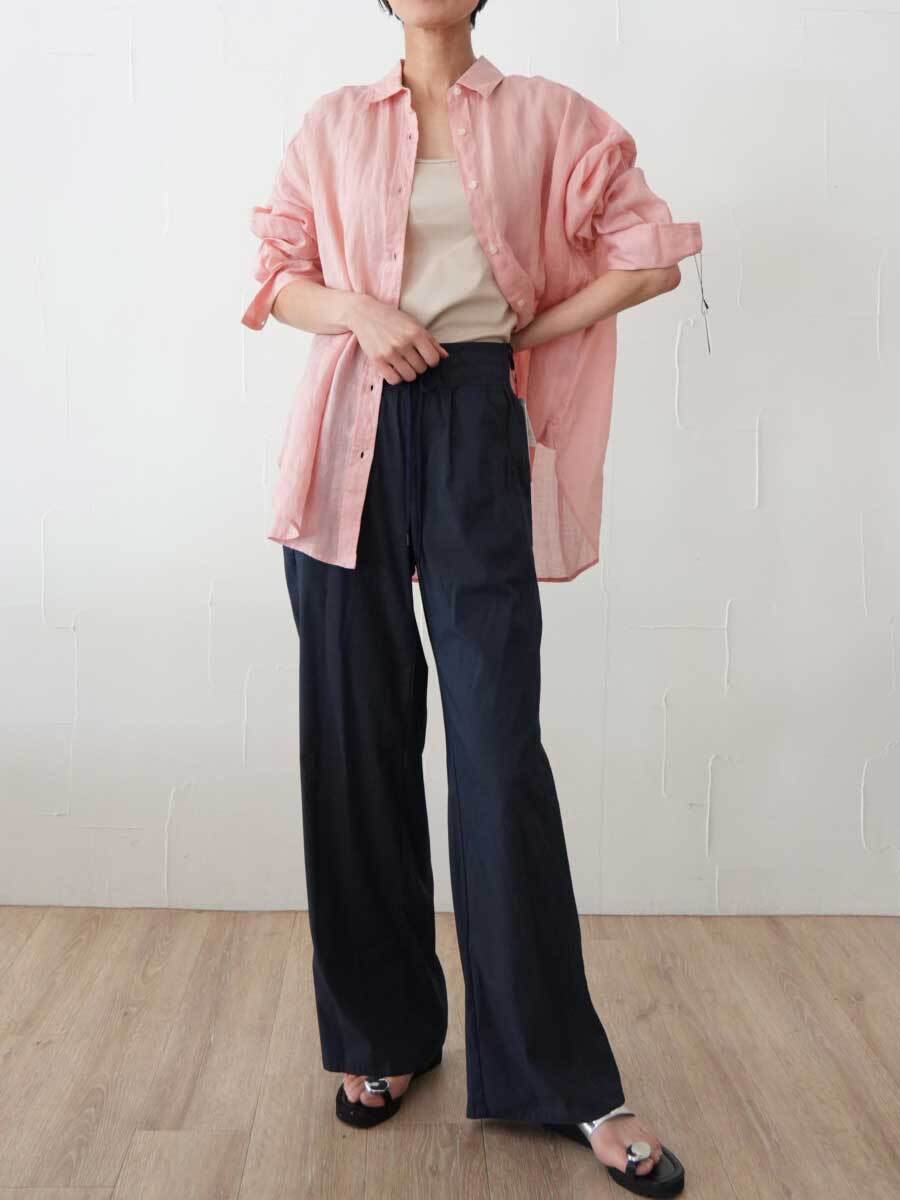 【SALE】539. passione パシオーネ　リネン混パンツ(ネイビー) 26622