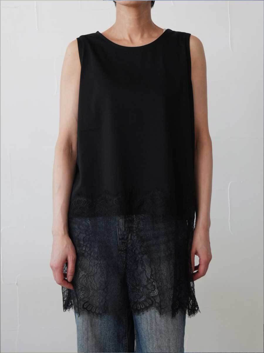 【SALE】459. CLOCHE クロシェ / レースタンク(オフ/ブラック)  (612-85738)