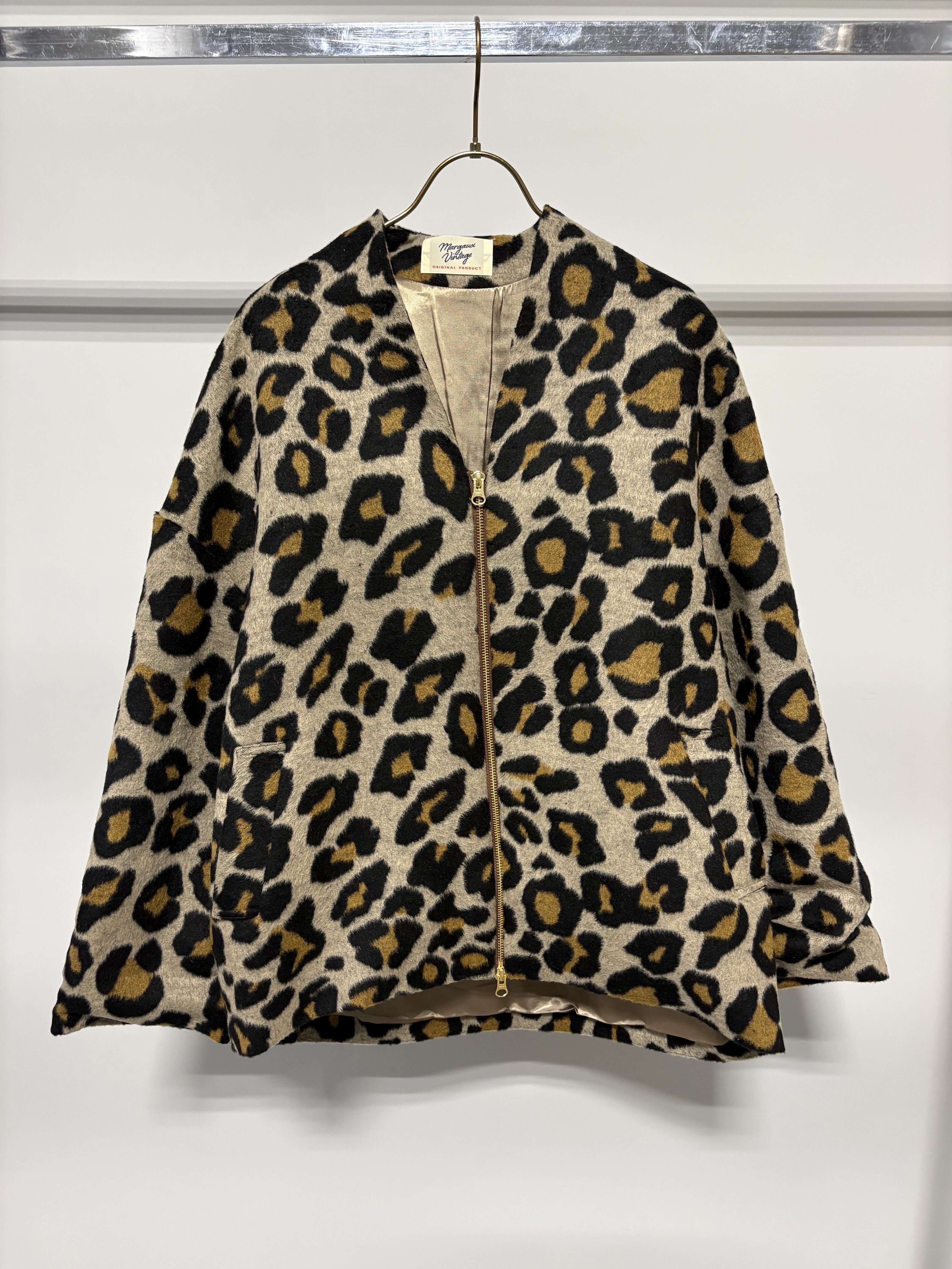 【10/上旬〜下旬入荷次第お届けのご予約】 MARGAUX VINTAGE/マルゴーヴィンテージ シャギージップコート　レオパード