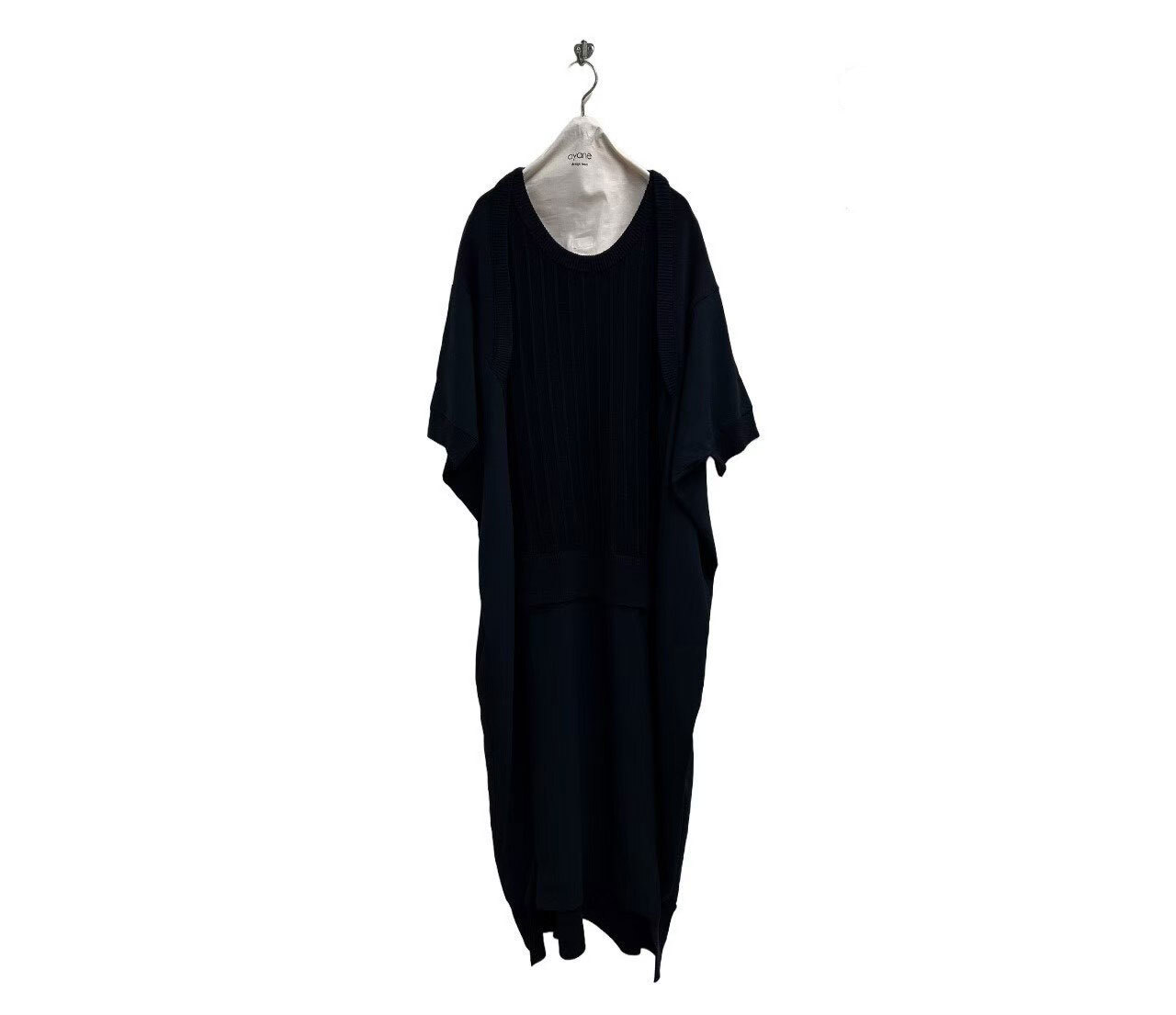 【SALE】430. ayane /アヤン ニットドッキングドルマンワンピース(ブラック)(826513)