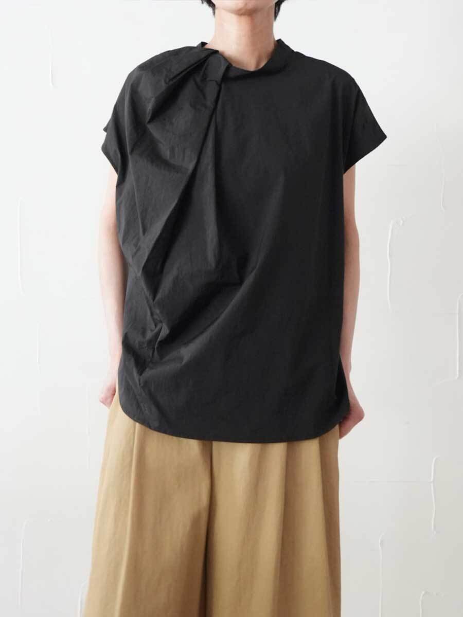 【SALE】344. CLOCHE クロシェ / コットンナイロンPU機能性素材トップス(ブラック)  (612-85651)