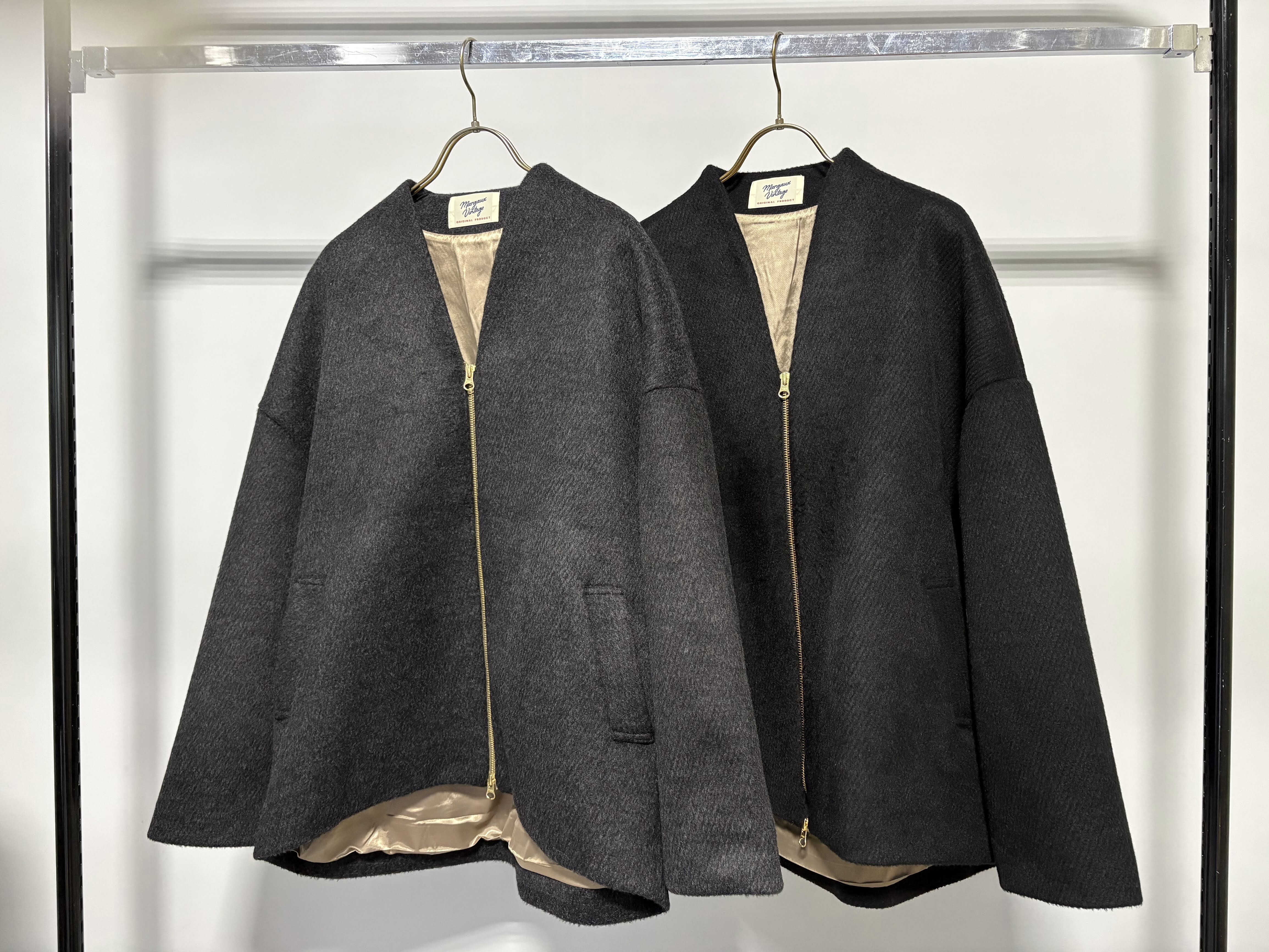 【10/上旬〜下旬入荷次第お届けのご予約】 MARGAUX VINTAGE/マルゴーヴィンテージ シャギージップコート　無地