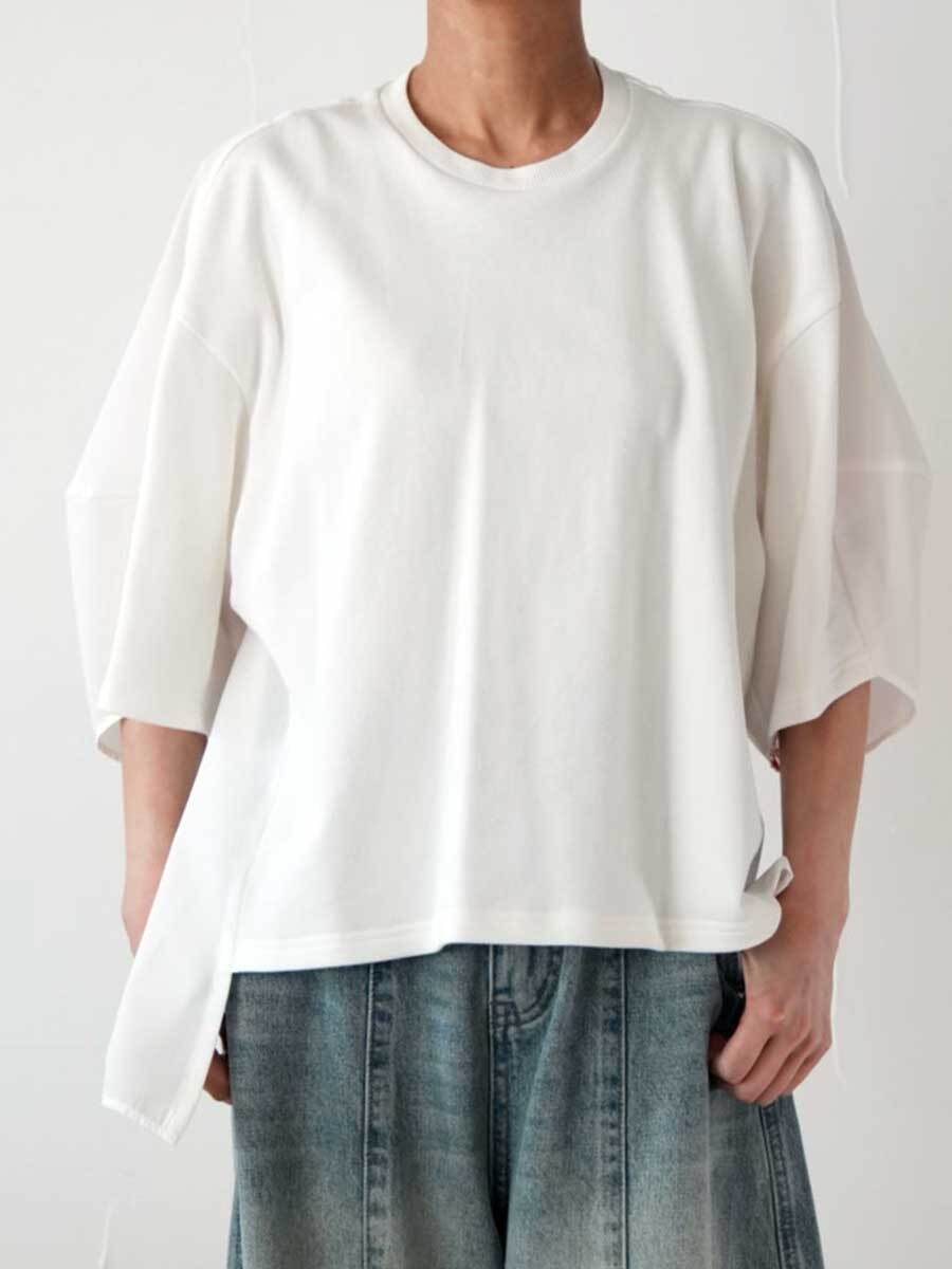 【SALE】422. passione パシオーネ　異素材ドッキングプルオーバー 26933