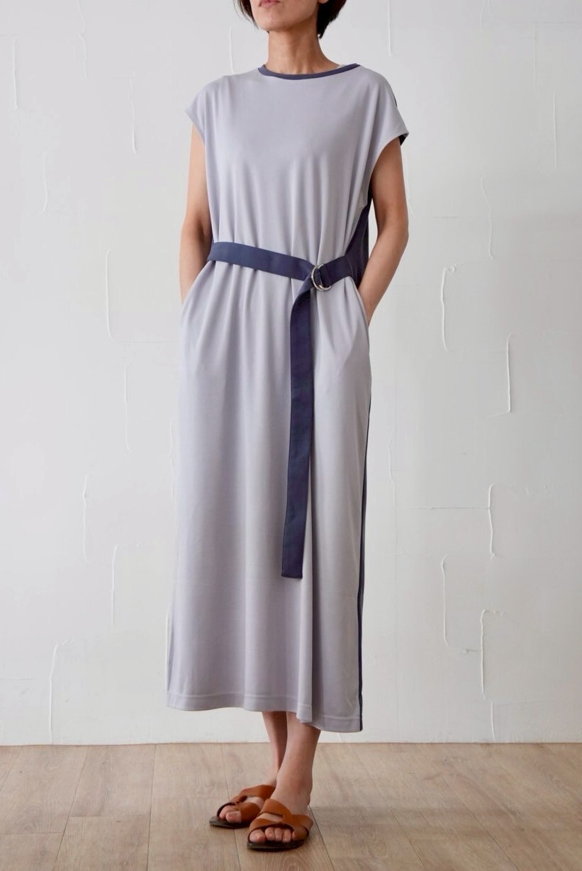 【SALE】90.　Anna Kerry / アンナケリー  カラーブロックワンピース(パープル系)（No.56252101)