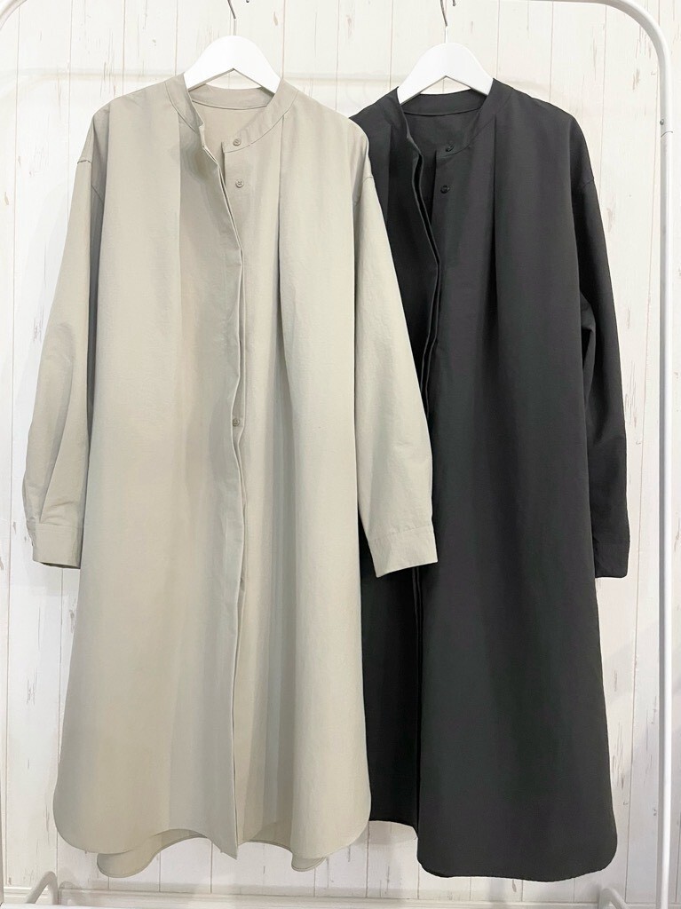 【10/下旬〜11/上旬入荷次第お届けのご予約】 L'ours Polaire et Bleu/ルスポレール&ブリュ ノーカラーコートワンピース 26313043