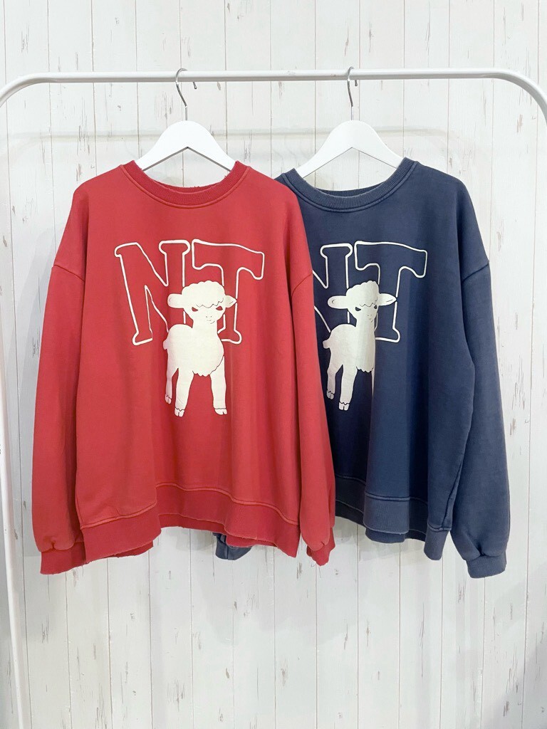【10/下旬〜11/上旬入荷次第お届けのご予約】 L'ours Polaire et Bleu/ルスポレール&ブリュ ひつじプリントヴィンテージスウェット 26319238