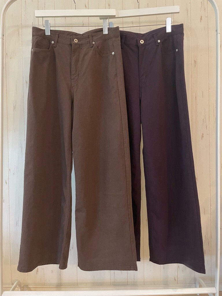 【10/下旬〜11/上旬入荷次第お届けのご予約】 L'ours Polaire et Bleu/ルスポレール&ブリュ ワイドストレートカラーパンツ 26316160