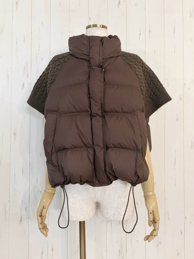 【10/下旬〜11/上旬入荷次第お届けのご予約】 L'ours Polaire et Bleu/ルスポレール&ブリュ ニットコンビバルーンダウンベスト 26313044